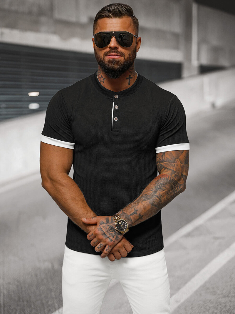 Ανδρικό μπλουζάκι μαύρο OZONEE O/M011