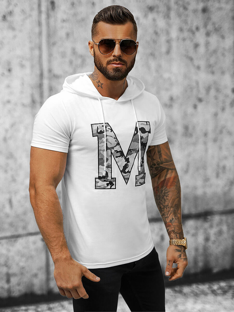 Ανδρικό μπλουζάκι λευκό OZONEE JS/8T965