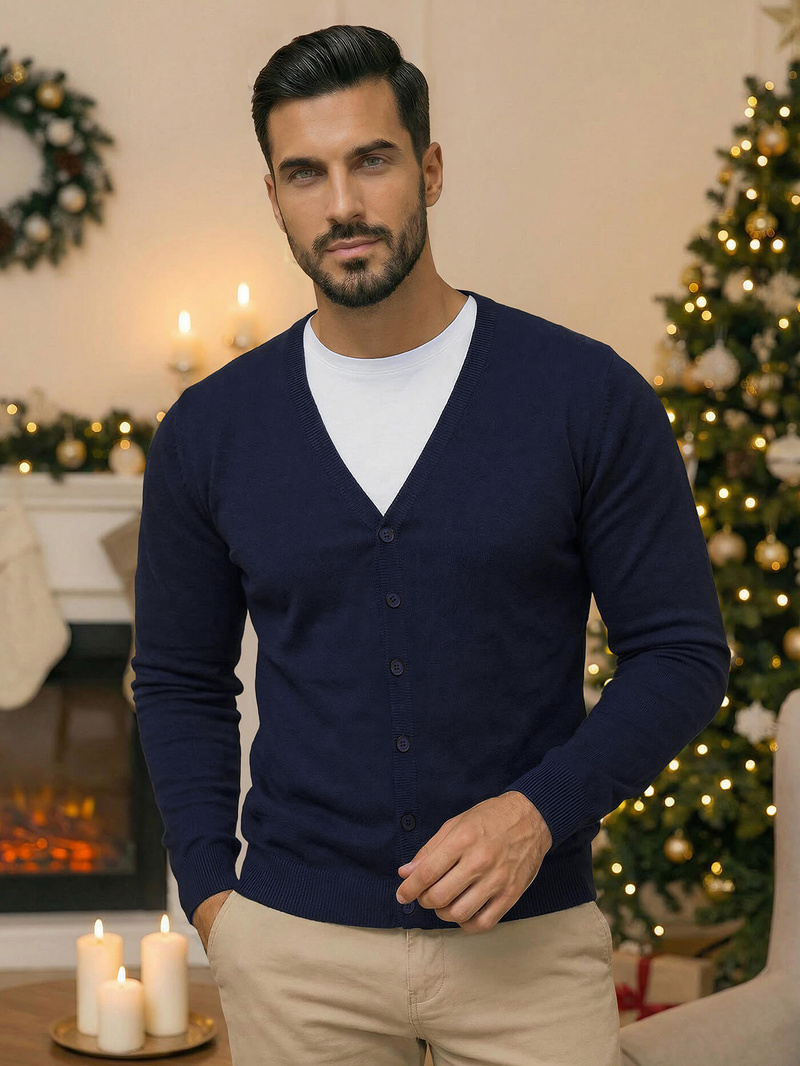 Ανδρικό πουλόβερ ναυτικό μπλε OZONEE NB/MM6006/6Z