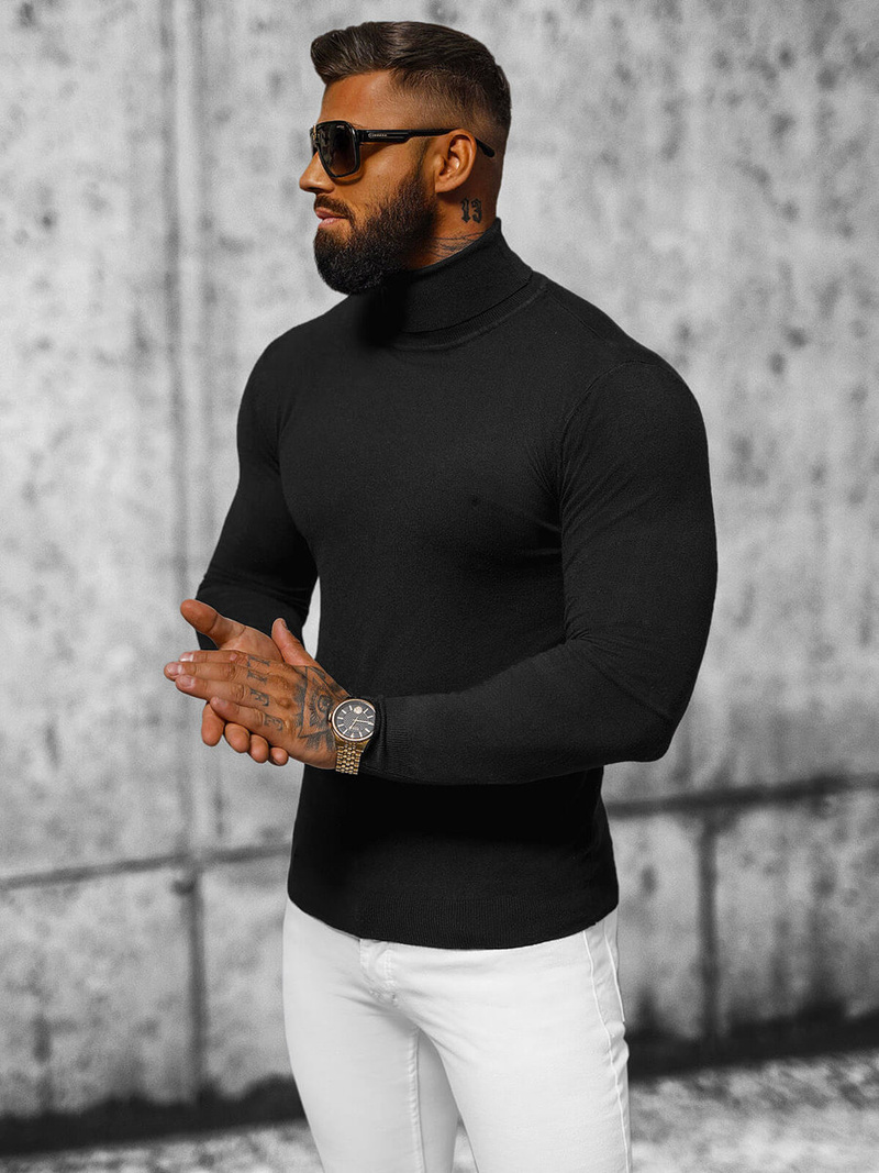 Ανδρικό πουλόβερ μαύρο OZONEE NB/MMB600/4Z