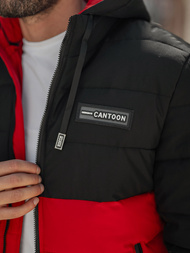 Ανδρικό χειμερινό μπουφάν μαύρο-Κόκκινο OZONEE JS/31M5083/270