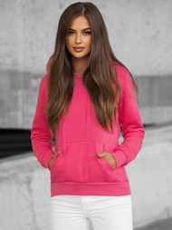 Γυναικείο φούτερ με κουκούλα σκούρο ροζ OZONEE JS/W02Z