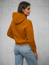 Γυναικείο φούτερ με κουκούλα κάμελ OZONEE O/12102