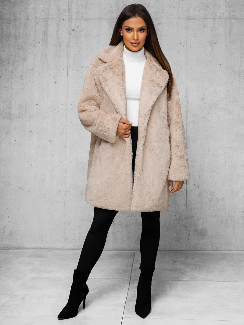 Γυναικείο μπουφάν μπεζ OZONEE JS/11Z8168Z