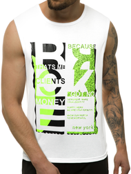 Ανδρικό αμάνικο μπλουζάκι λευκό OZONEE JS/KS2077