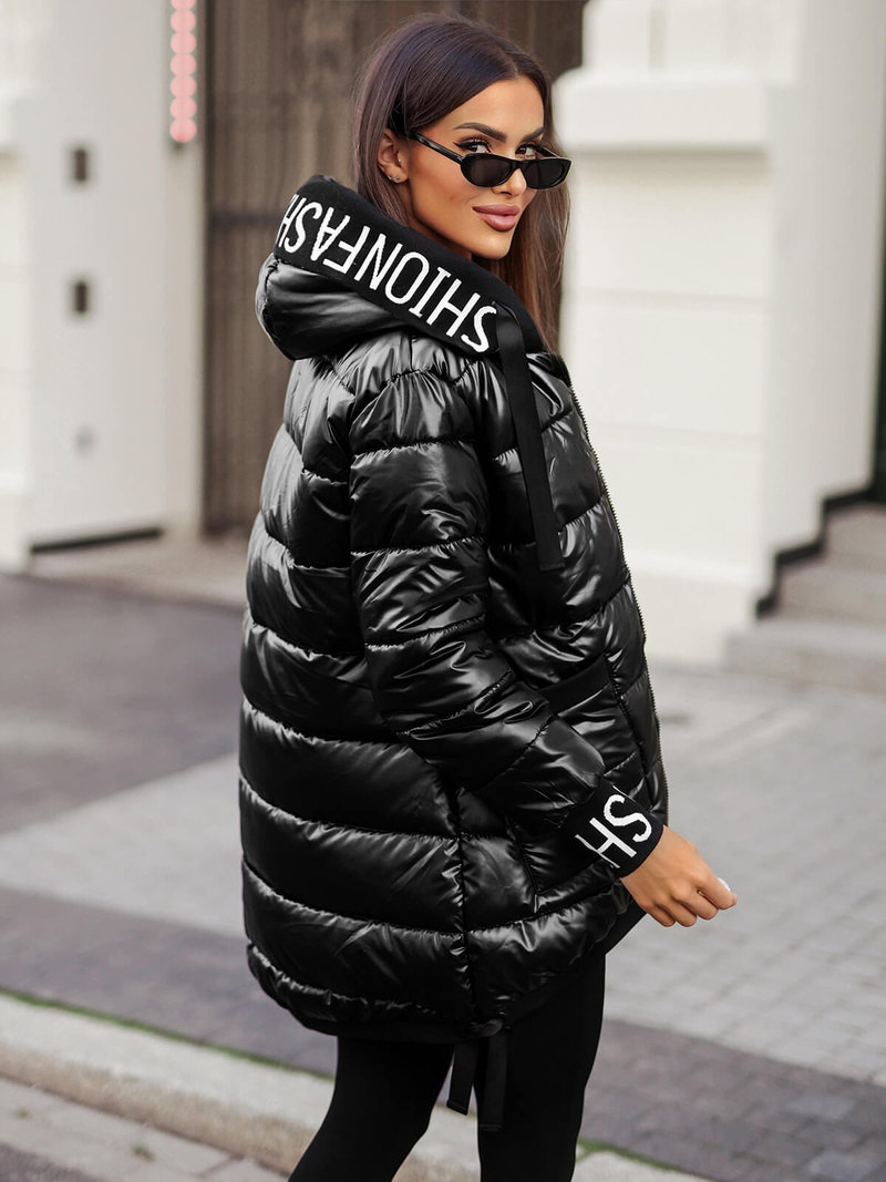 Γυναικείο μπουφάν μαύρο OZONEE JS/5M3188/392Z