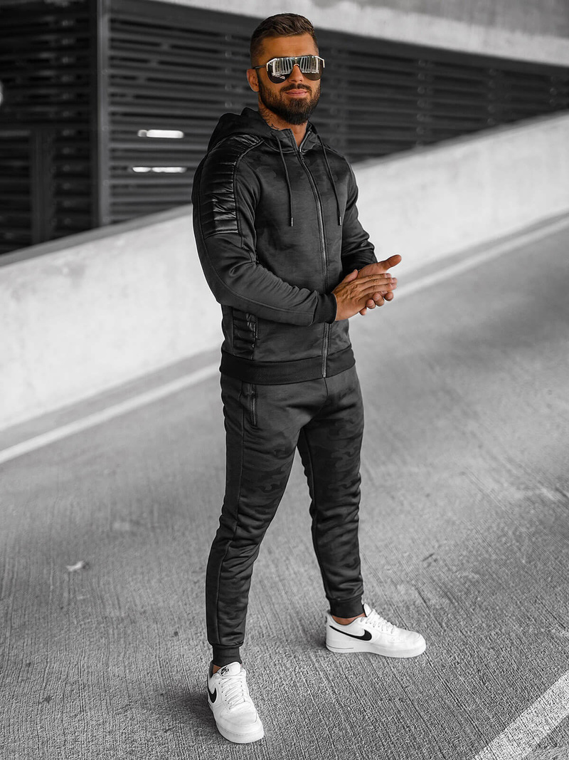 Ανδρικό σετ φόρμας μαύρο OZONEE O/3A126/A128Z