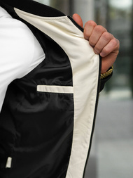 Ανδρικό δερμάτινο μπουφάν eκρού OZONEE JS/11Z8107