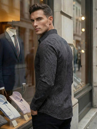 Ανδρικό πουκάμισο μαύρο OZONEE V/V184Z