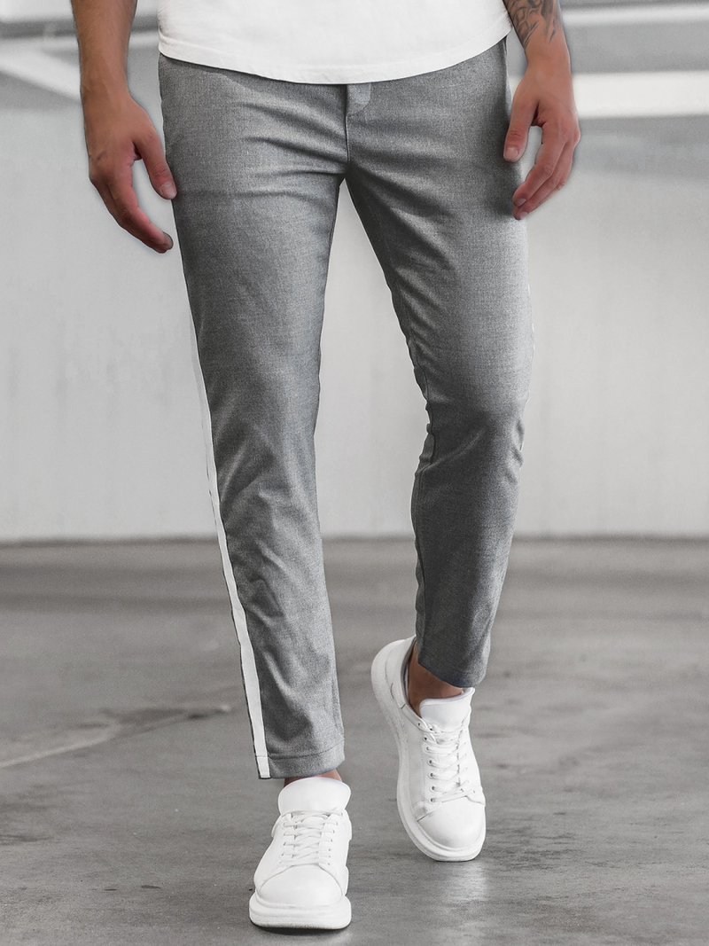 Ανδρικό παντελόνι chino σκούρο-γκρι OZONEE DJ/5529Z