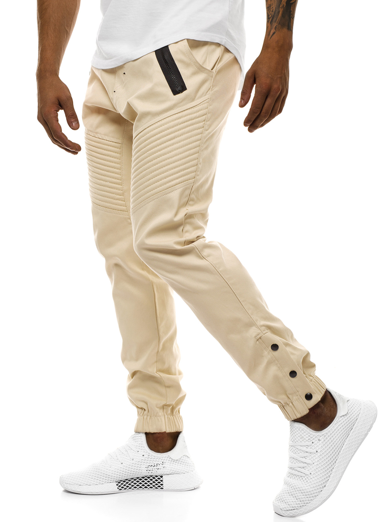 Ανδρικό παντελόνι chino jogger μπεζ OZONEE A/0952