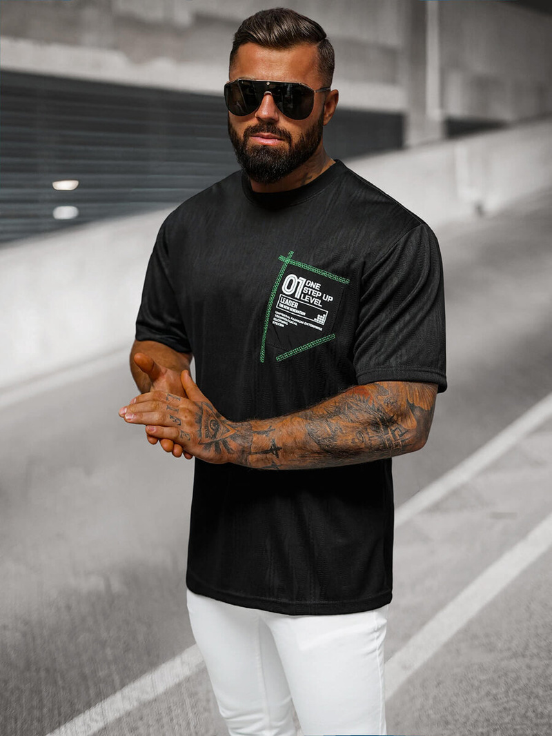 Ανδρικό μπλουζάκι μαύρο OZONEE O/3C333