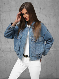 Γυναικείο τζιν μπουφάν mπλε OZONEE O/Z02