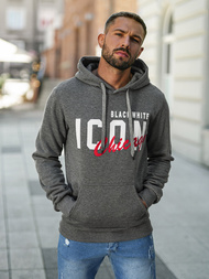 Ανδρικό Φούτερ με Κουκούλα γραφίτη OZONEE JS/8B1736/5