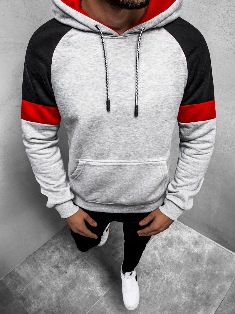 Ανδρικό φούτερ με κουκούλα γκρι OZONEE JS/KS2236Z