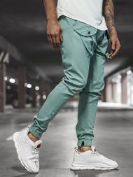Ανδρικό παντελόνι chino jogger μέντα OZONEE G/11144