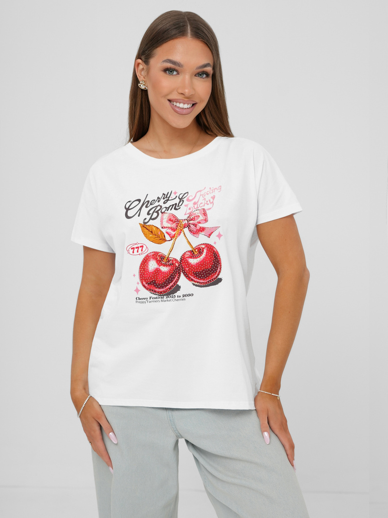 Γυναικείο μπλουζάκι λευκό OZONEE JS/95T2568/1