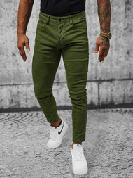 Ανδρικό παντελόνι chino Πράσινος OZONEE NB/MP0160MV