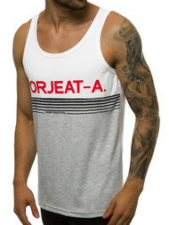 Ανδρικό αμάνικο μπλουζάκι λευκό OZONEE JS/SS11062