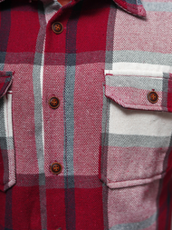 Ανδρικό πουκάμισο μπορντό OZONEE NB/MC727R