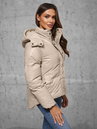 Γυναικείο μπουφάν μπεζ OZONEE JS/5M3185/62