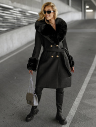 Γυναικείο παλτό μαύρο OZONEE JS/61M8509/392