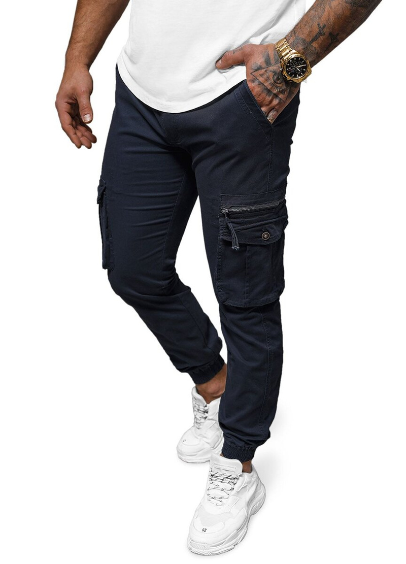 Ανδρικό παντελόνι chino jogger ναυτικό μπλε OZONEE NB/MP0201BS
