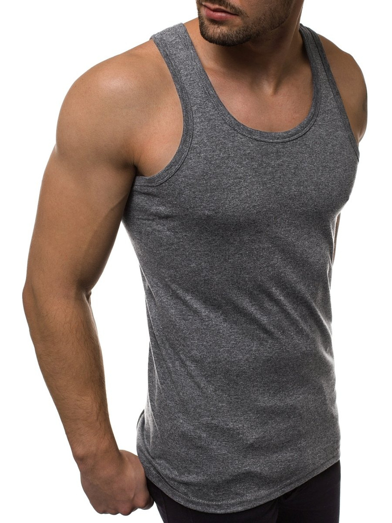 Ανδρικό αμάνικο μπλουζάκι σκούρο γκρι OZONEE JS/NB001