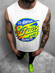 Ανδρικό αμάνικο μπλουζάκι λευκό OZONEE JS/KS2076Z