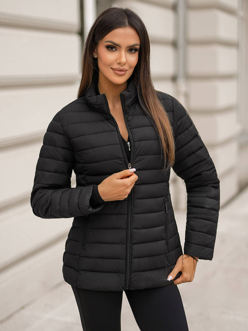 Γυναικείο μπουφάν μαύρο OZONEE JS/16M9109/392Z
