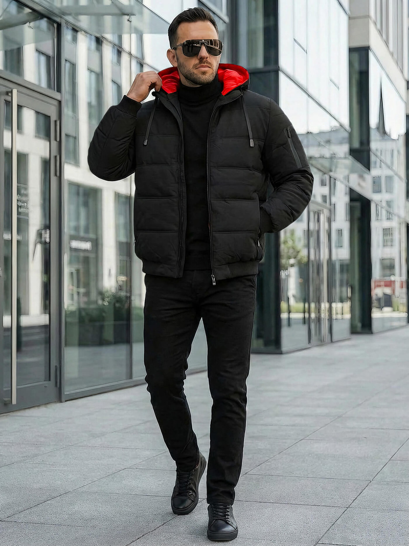 Ανδρικό μπουφάν mαύρος OZONEE JS/31M5003Z