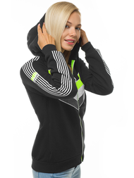 Γυναικείο φούτερ με κουκούλα μαύρο OZONEE JS/KSW3005