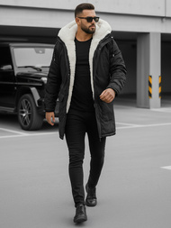 Ανδρικό χειμερινό μπουφάν mαύρος OZONEE JS/5M120/392Z