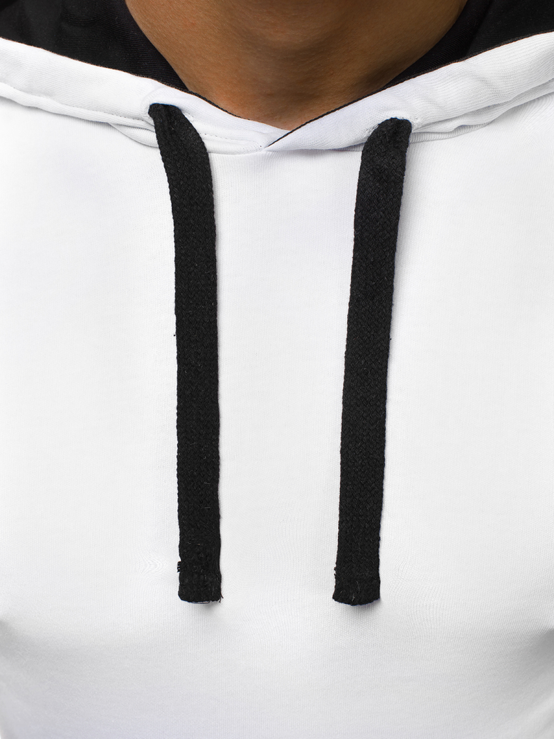 Ανδρικό μπλουζάκι με κουκούλα λευκό OZONEE O/1273Z