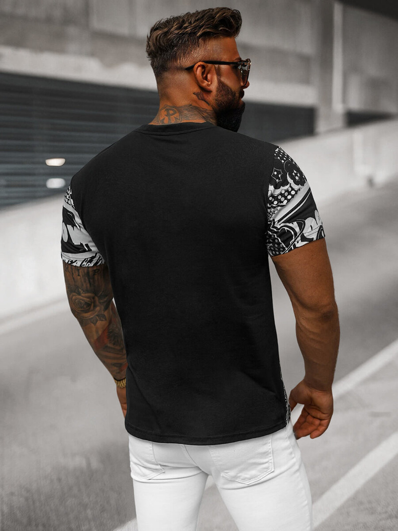 Ανδρικό μπλουζάκι μαύρο OZONEE O/T137/3