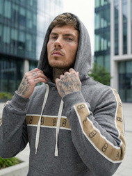 Ανδρικό Φούτερ με Κουκούλα γραφίτη OZONEE JS/8B1729/5Z