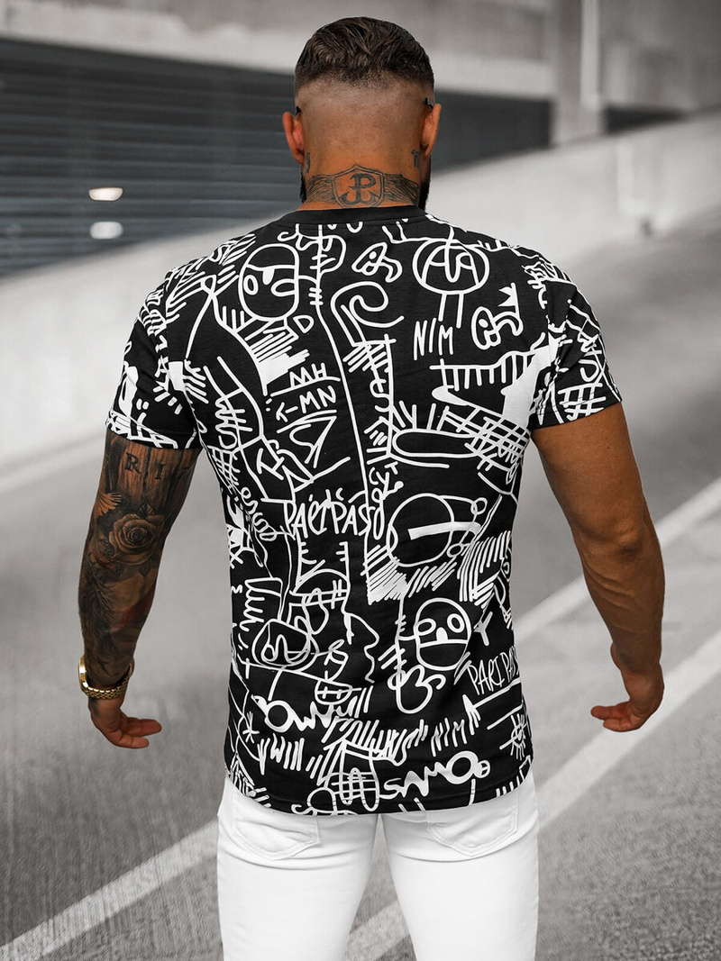 Ανδρικό μπλουζάκι μαύρο OZONEE O/T1269/3