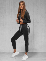 Γυναικείο σετ φόρμας δύο κομματιών mαύρος OZONEE JS/8C67/3Z