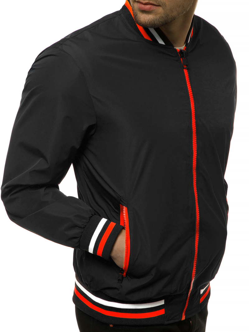 Ανδρικό Μπουφάν Bomber μαύρο OZONEE N/6194