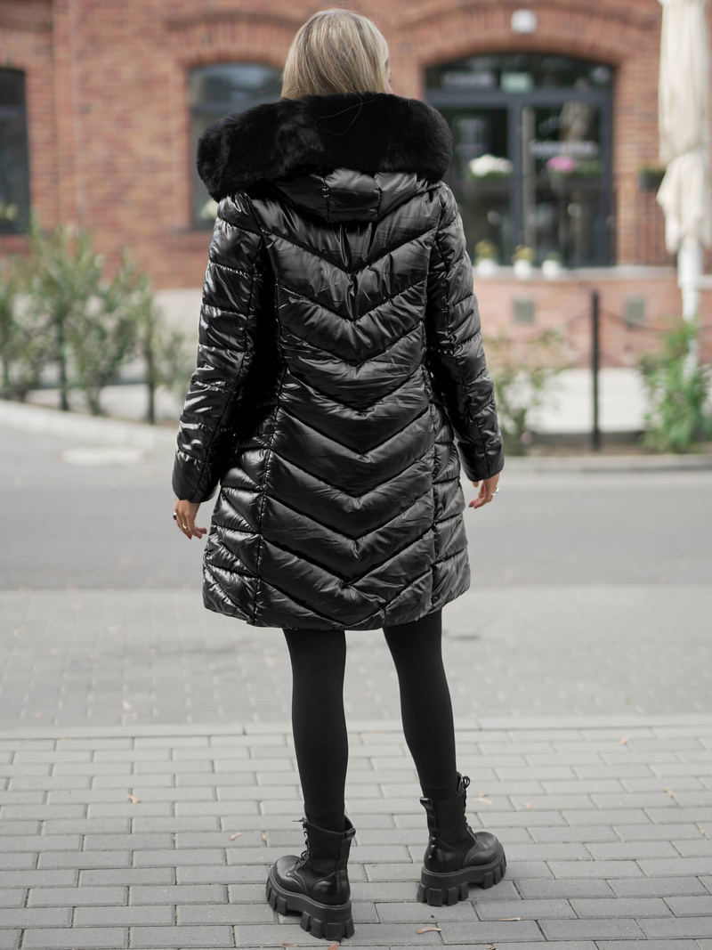 Γυναικείο μπουφάν μαύρο OZONEE JS/16M9100/392Z