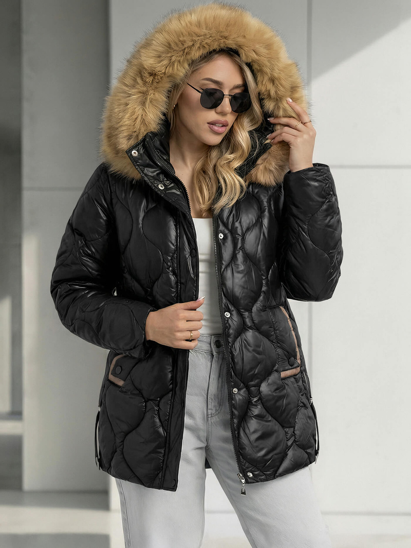 Γυναικείο μπουφάν μαύρο OZONEE O/5M3226/392Z