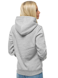 Γυναικείο φούτερ με κουκούλα γκρι OZONEE JS/KSW2038