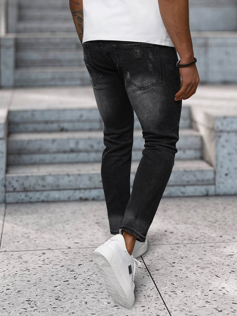 Ανδρικό τζιν παντελόνι mαύρος OZONEE NB/MP0063/1N