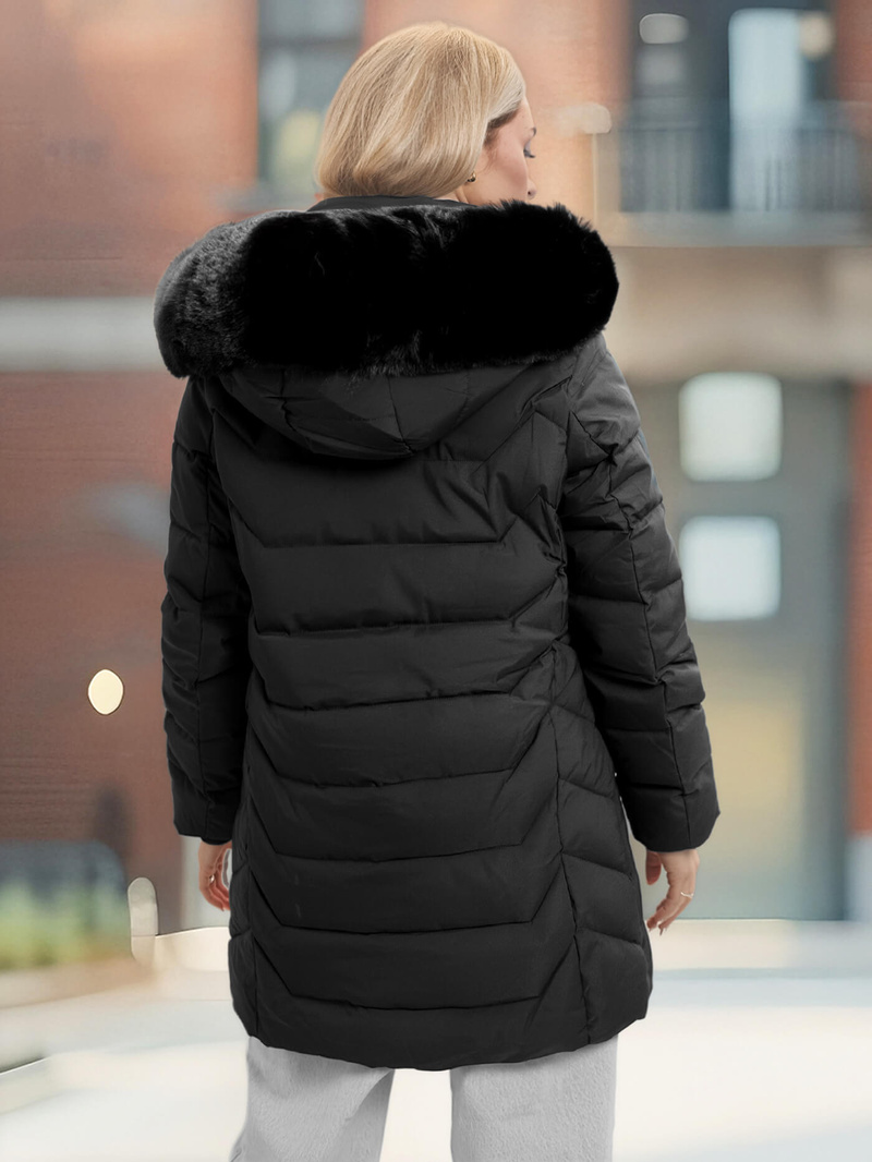 Γυναικείο μπουφάν μαύρο OZONEE JS/16M9121/392Z