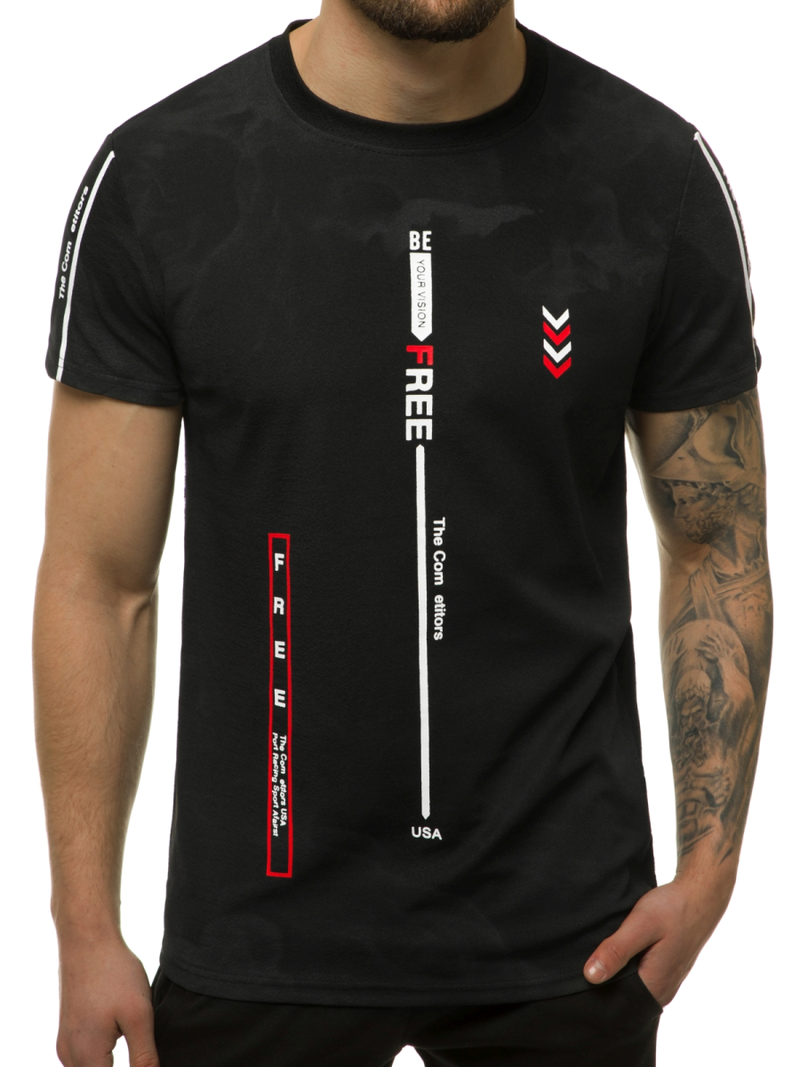 Ανδρικό μπλουζάκι μαύρο OZONEE JS/SS10999