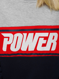 Γυναικείο φούτερ γκρι-ναυτικό μπλε OZONEE JS/KSW1015