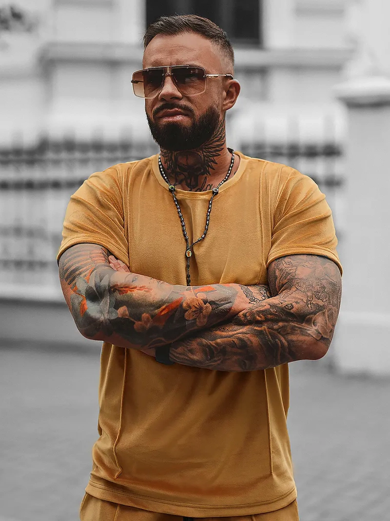 Ανδρικό σετ φόρμας kαμήλα OZONEE O/12133Z