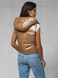 Γυναικείο αμάνικο μπουφάν χρυσός OZONEE JS/5M3190/84