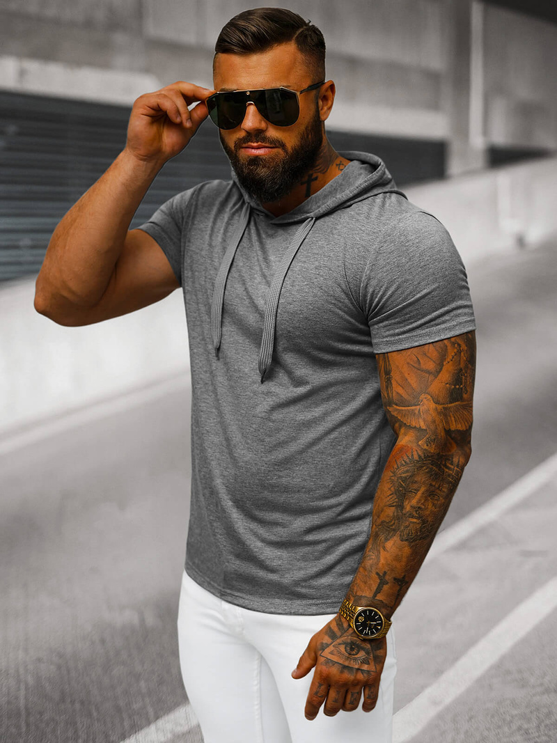 Ανδρικό μπλουζάκι γραφίτη OZONEE JS/8T89/5