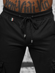Ανδρικό παντελόνι chino jogger mαύρος OZONEE NB/MP0201N